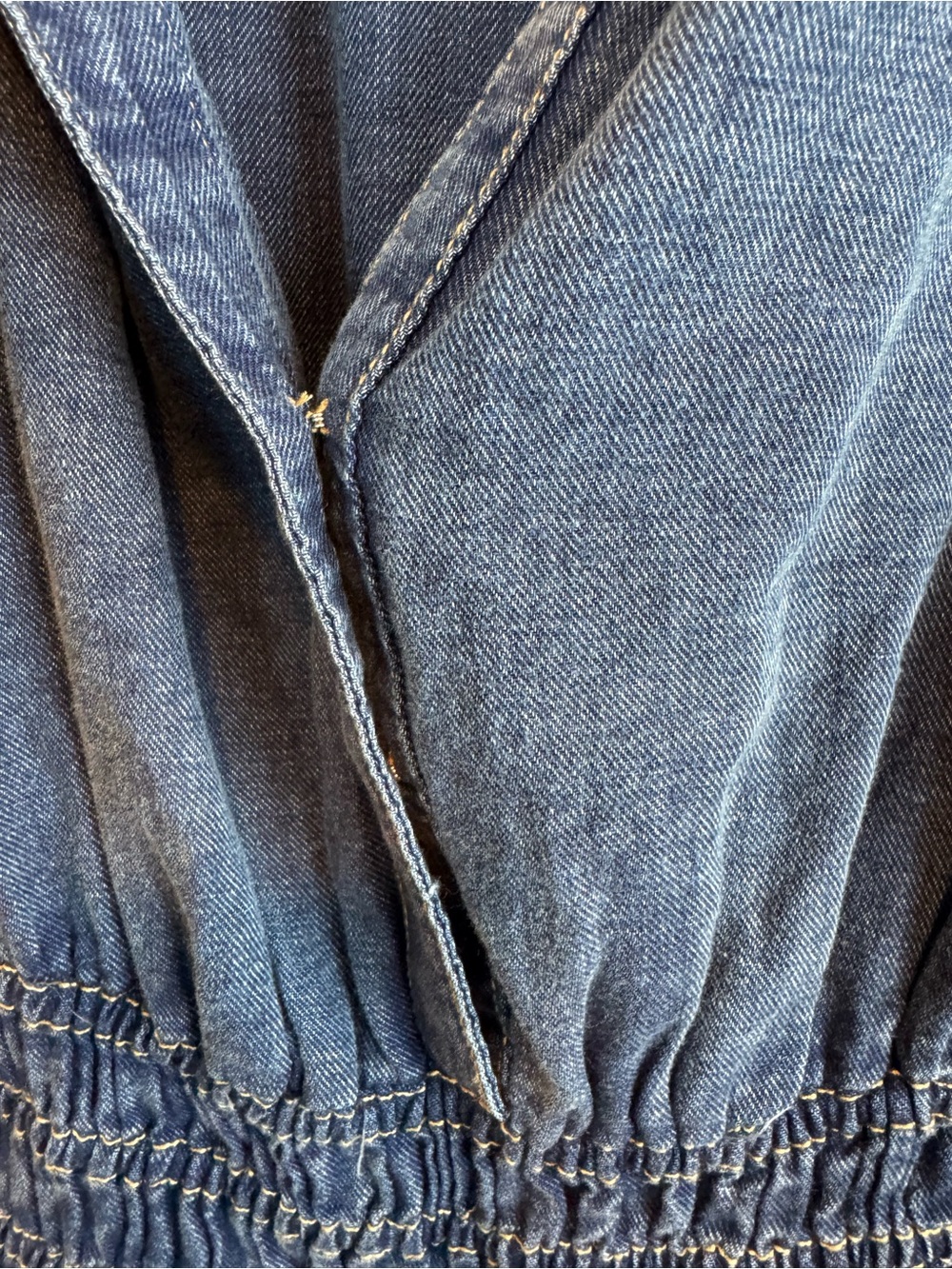 Anthropologie | Blue Denim Somerset Tiered Mini Dress, 2X - Picture 6 of 13